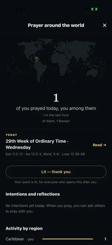Amen lights your point on the map