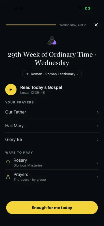 Pray today’s Gospel