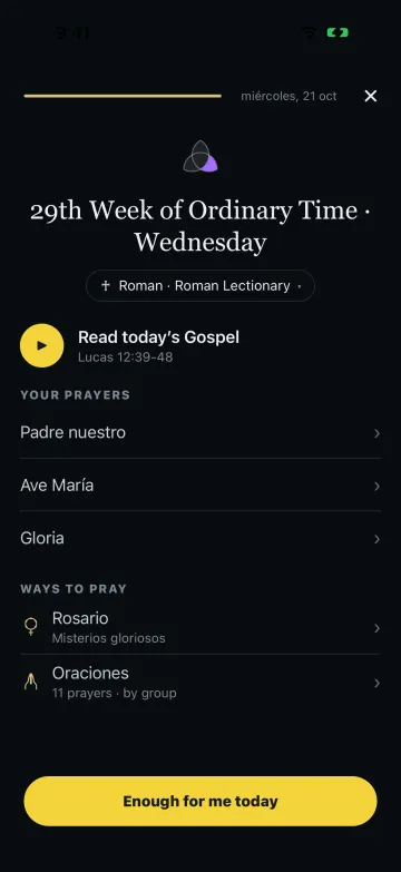 Reza el Evangelio de hoy