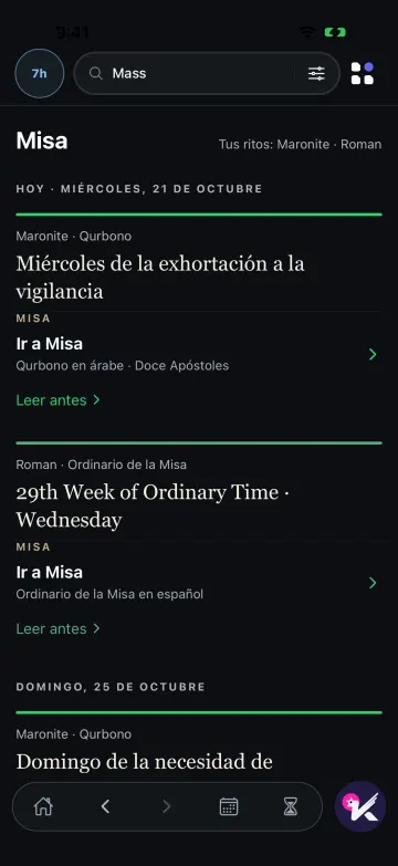 La misa de hoy, en tus ritos