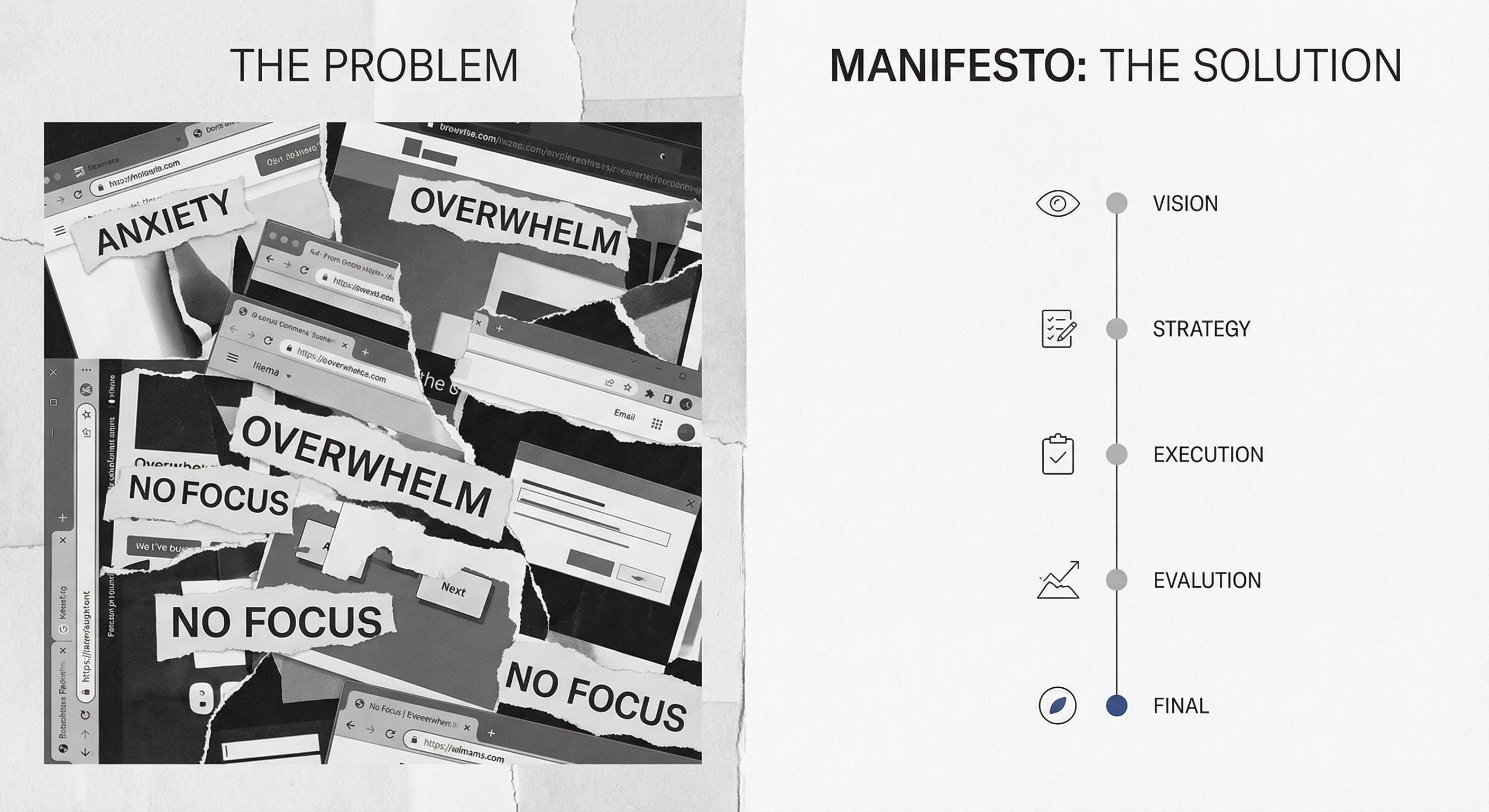 Collage: chaos vs timeline